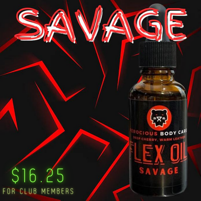 Savage Oil -Scent of Deep Cherry Tobacco, Strong Cedar Wood and Rich Grain Leather For Beard, Hair & Skin.