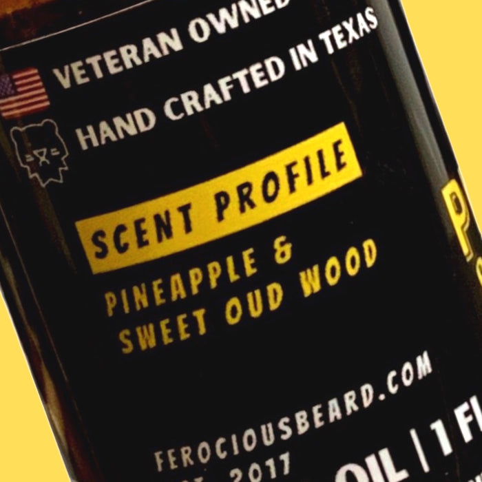Pineapple & Sweet Oud Oil - Bursting With Juicy Pineapple, Deep Oud Wood, Amber & Warm Vanilla Sugar For Beard, Hair & Skin.