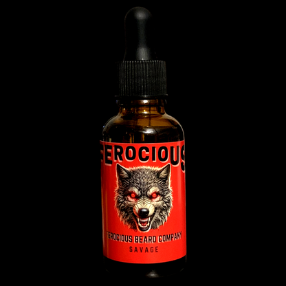 Savage Oil -Scent of Deep Cherry Tobacco, Strong Cedar Wood and Rich Grain Leather For Beard, Hair & Skin.