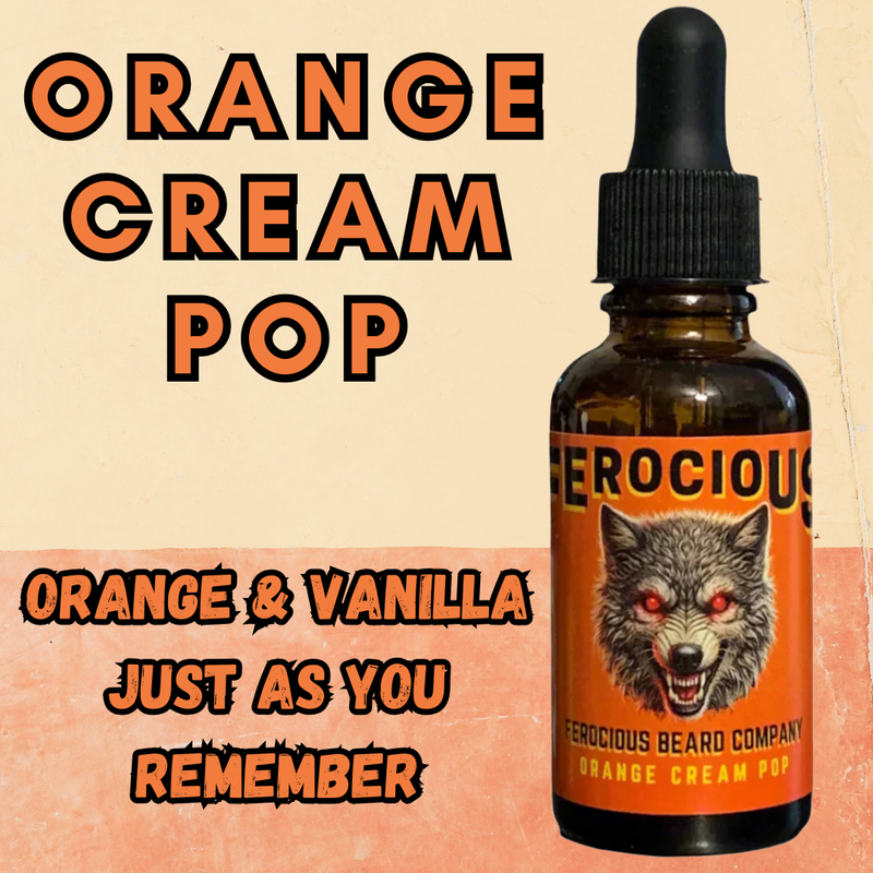 Orange Cream Pop Oil - Rich Blend of Orange & Vanilla Just As You Remember Those Ice Cream Bars For Beard, Hair & Skin. Orange Cream Pop Oil - Rich Blend of Orange & Vanilla Just As You Remember Those Ice Cream Bars For Beard, Hair & Skin.