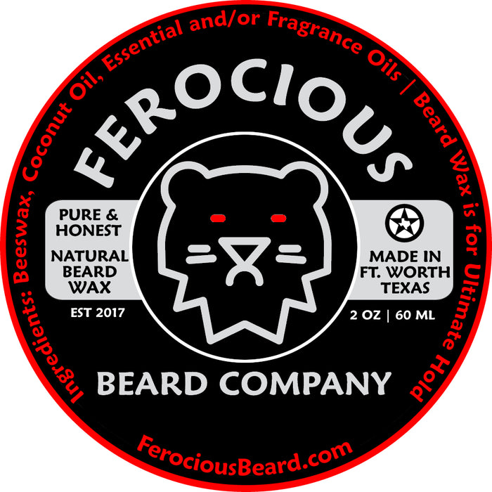 Ferocious Beard Wax label.