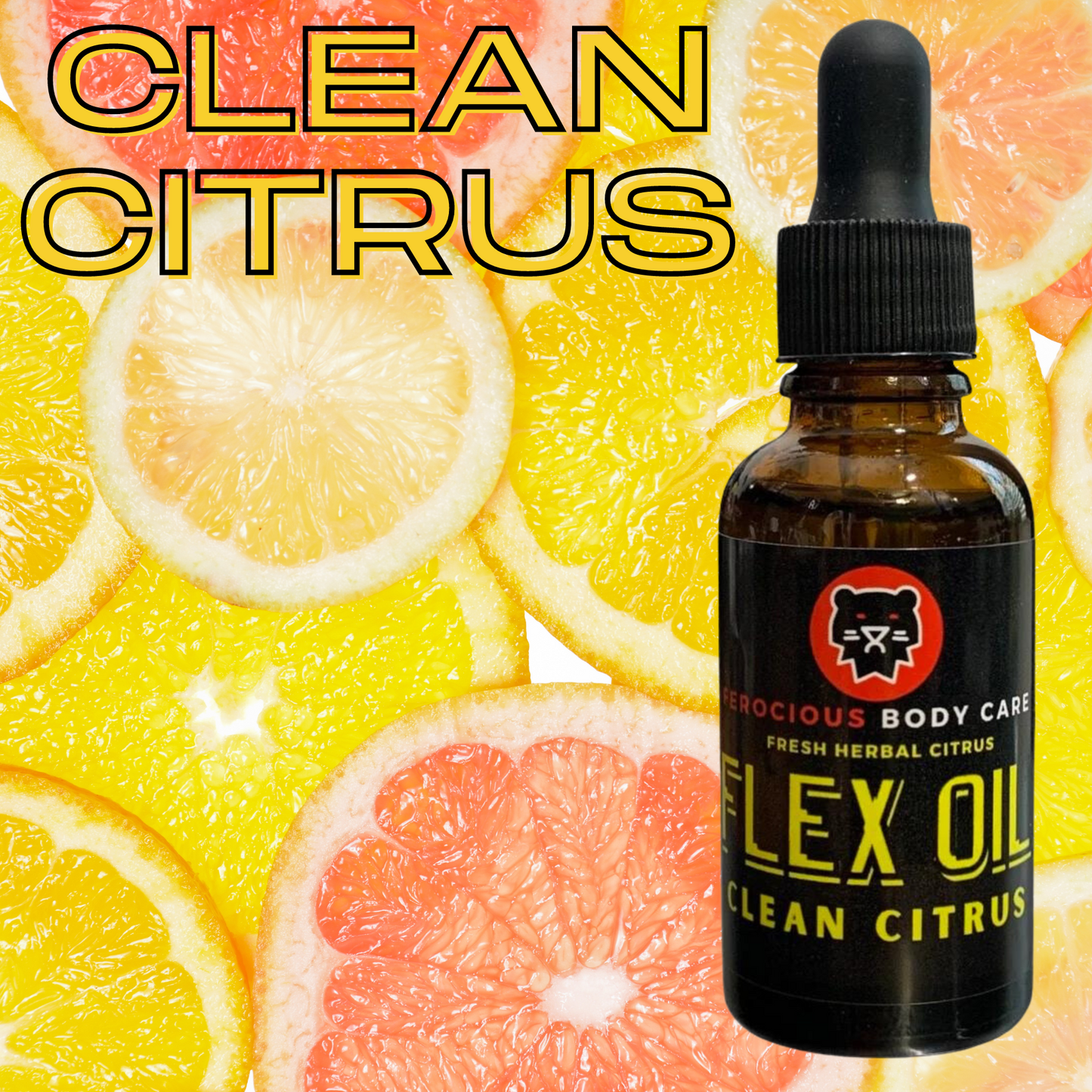 Clean Citrus Oil - A Burst of Clean Fresh Citrus & Herbs For Beard, Hair & Skin.