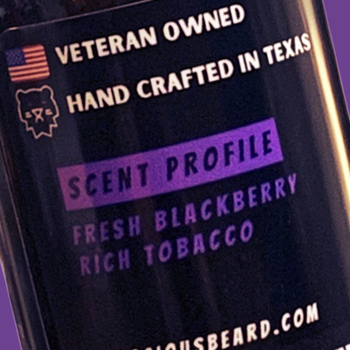 Purple Haze Oil -Bright Scent of Fresh Blackberry & Rich Warm Tobacco For Beard, Hair & Skin.